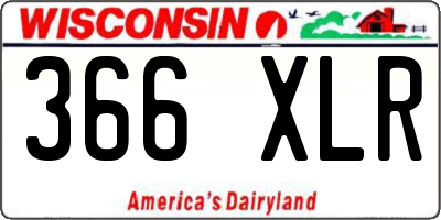 WI license plate 366XLR