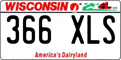 WI license plate 366XLS