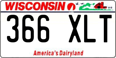 WI license plate 366XLT