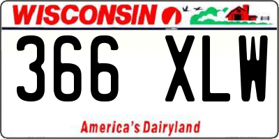 WI license plate 366XLW