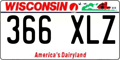 WI license plate 366XLZ