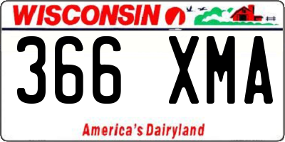 WI license plate 366XMA