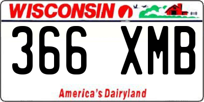 WI license plate 366XMB