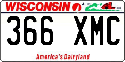 WI license plate 366XMC