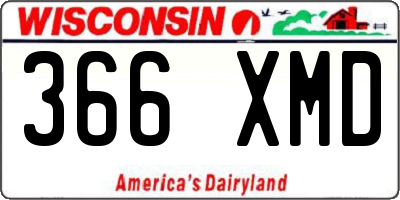 WI license plate 366XMD