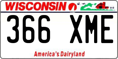 WI license plate 366XME