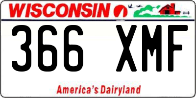 WI license plate 366XMF