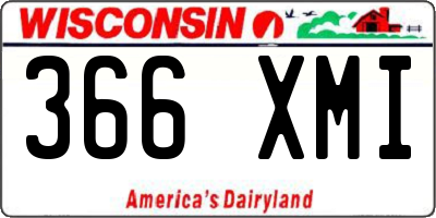 WI license plate 366XMI