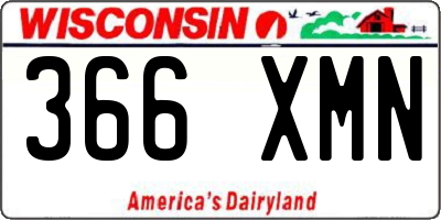 WI license plate 366XMN