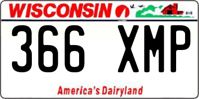 WI license plate 366XMP