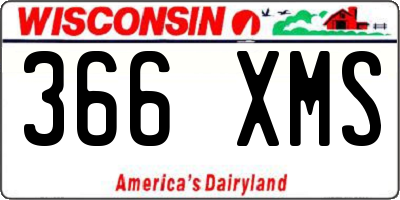 WI license plate 366XMS
