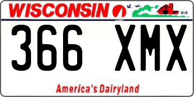 WI license plate 366XMX