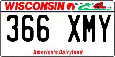 WI license plate 366XMY