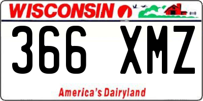 WI license plate 366XMZ