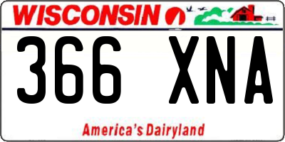 WI license plate 366XNA