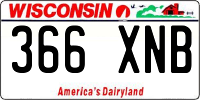 WI license plate 366XNB