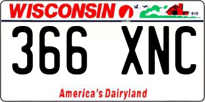 WI license plate 366XNC