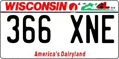 WI license plate 366XNE