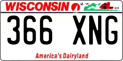 WI license plate 366XNG