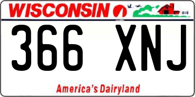 WI license plate 366XNJ