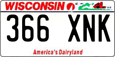 WI license plate 366XNK