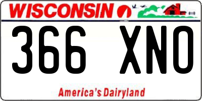 WI license plate 366XNO