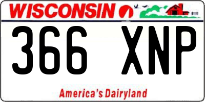WI license plate 366XNP