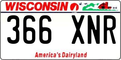 WI license plate 366XNR