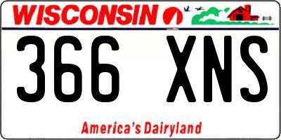 WI license plate 366XNS