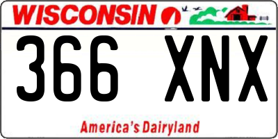 WI license plate 366XNX
