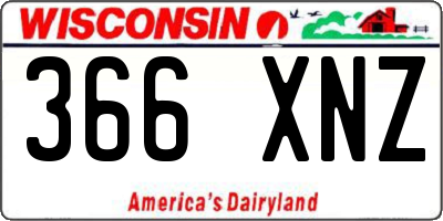 WI license plate 366XNZ
