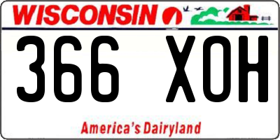 WI license plate 366XOH