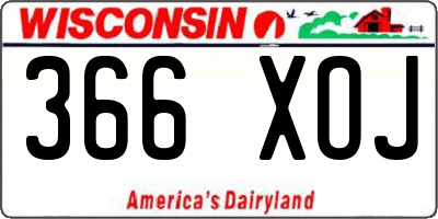 WI license plate 366XOJ