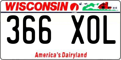 WI license plate 366XOL