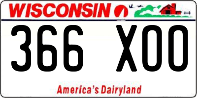 WI license plate 366XOO