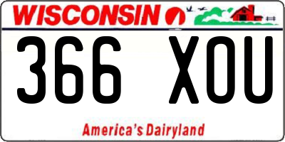 WI license plate 366XOU