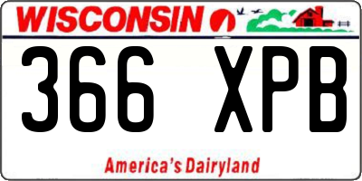 WI license plate 366XPB