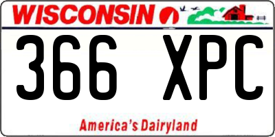 WI license plate 366XPC