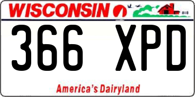 WI license plate 366XPD