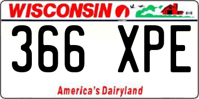 WI license plate 366XPE