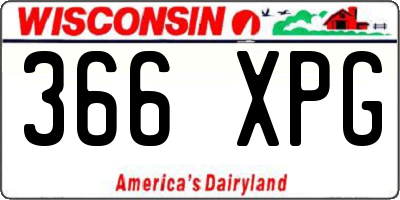 WI license plate 366XPG