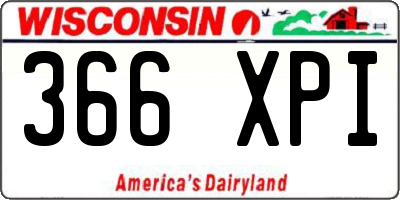 WI license plate 366XPI