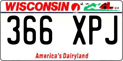 WI license plate 366XPJ