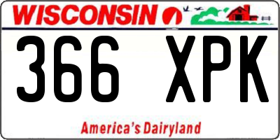 WI license plate 366XPK