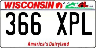 WI license plate 366XPL