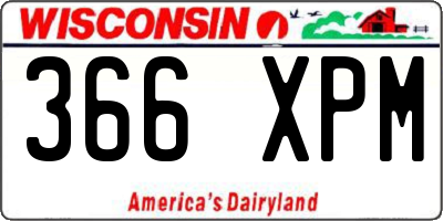WI license plate 366XPM