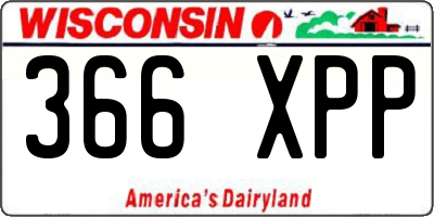 WI license plate 366XPP