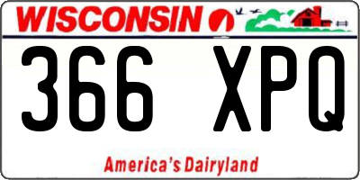 WI license plate 366XPQ