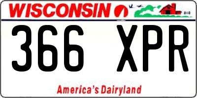 WI license plate 366XPR