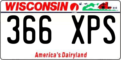 WI license plate 366XPS